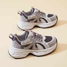厚底银色增高老爹鞋女2026春季新款鞋子女款轻便运动女鞋yuey6975