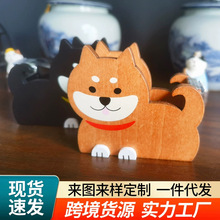 可爱卡通动物胶带切割器木质摆件胶带座桌面透明胶带切割器供应