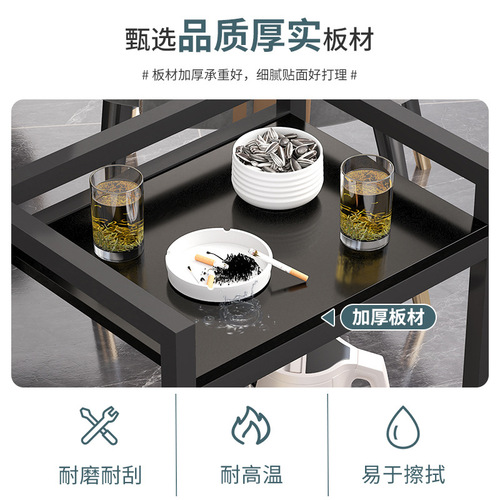 Mahjong hall tea table tea rack double-layer small side table tea house chess and card room special storage rack tea table