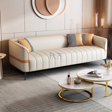 现代简约轻奢科技布双人沙发小户型客厅出租房理发店布艺沙发