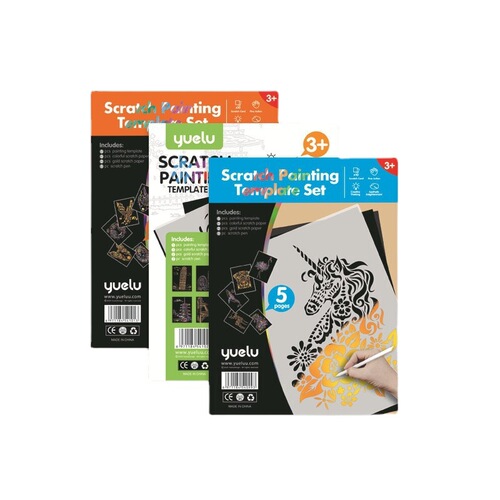 A4 animal scratch painting diy handmade scratch painting template scraping paper set Amazon cross-border best selling