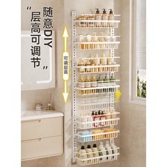 パンチフリーのバスルームトイレドア後部収納ラック狭い隙間壁掛け多層壁収納棚トイレキャビネットの横