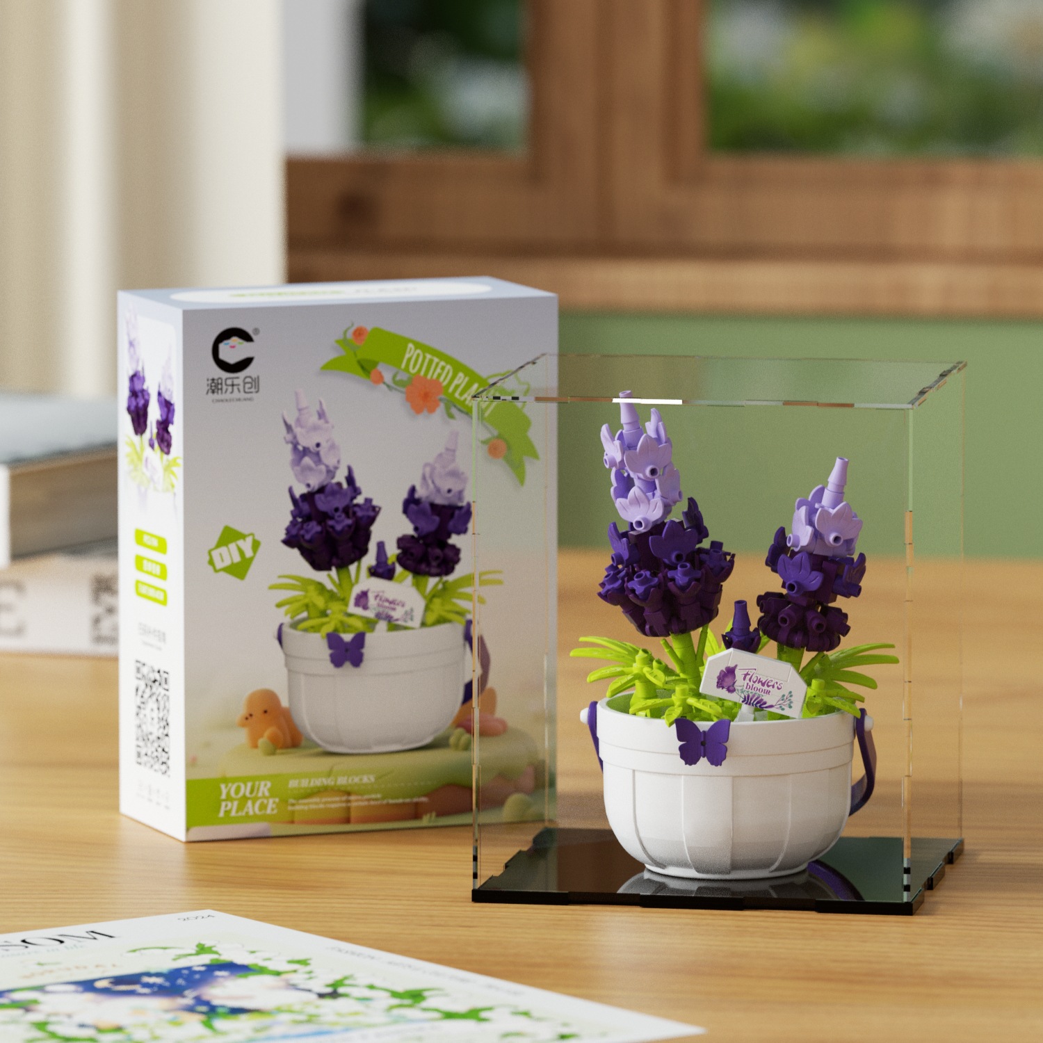 Compatible con bloques de flores eternas flores en maceta canasta DIY adornos hechos a mano girasol con flores de sol juguetes de puzzle para niños