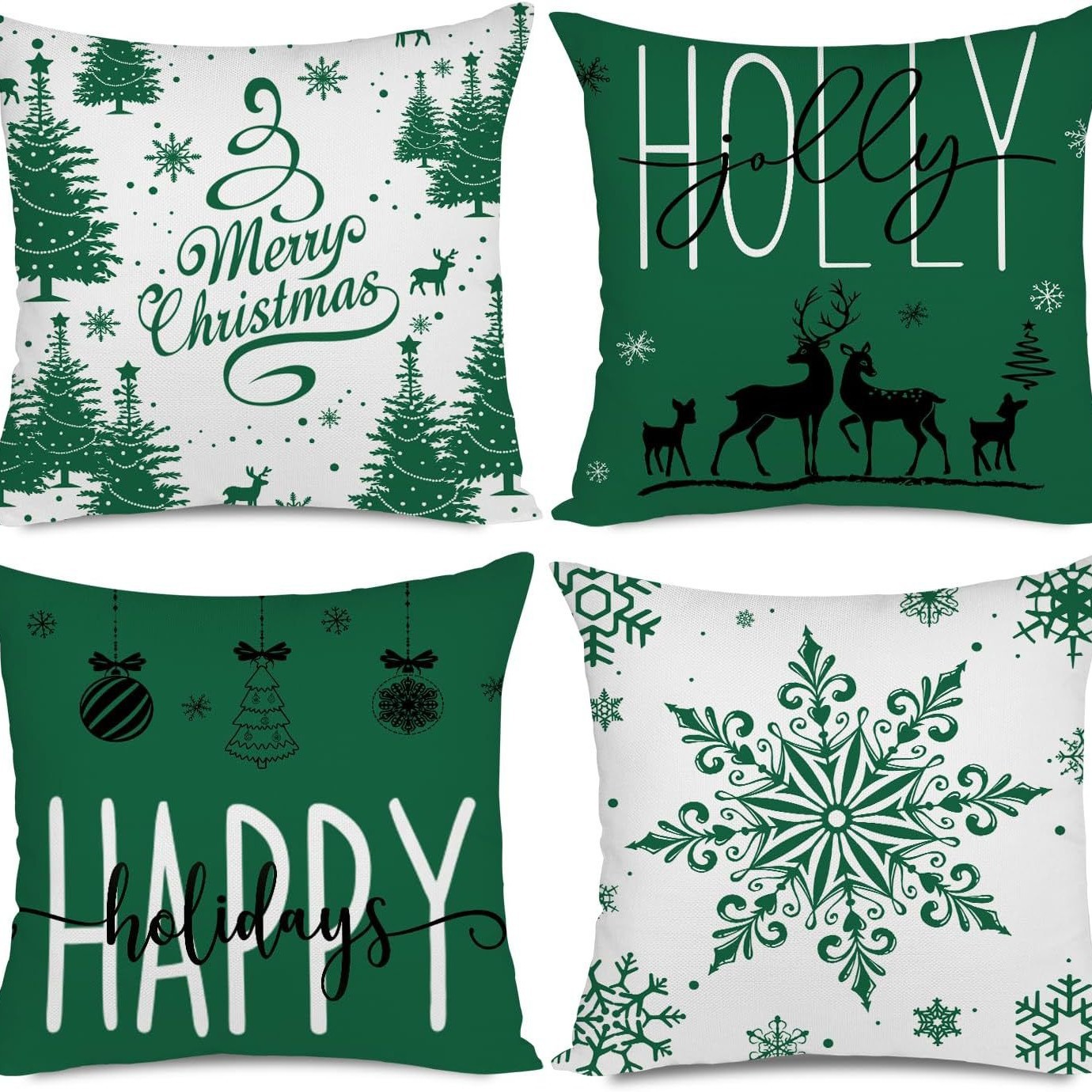 Transfronterizo Amazon temu Hot Sale Navidad invierno copo de nieve impresión lino almohada funda almohada sofá cojín