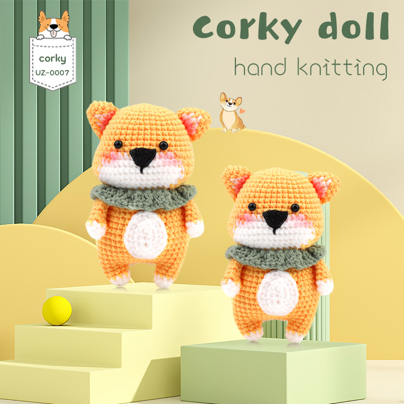 亚马逊跨境英文钩针材料包新款针织玩偶手工DIY毛线钩织勾勾乐