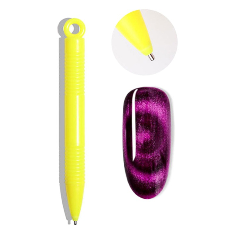 Herramientas de uñas de doble cabeza imán ojo de gato herramientas gato ojo pegamento imán pluma 3D magia gato ojo pegamento fuerte imán