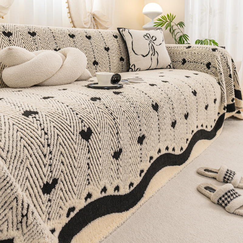 Winter Plush Sofa Cover, Anti-Cat Scratch, 2025 New Model, Fixed Non-Slip Full Cover Sofa Slipcover, Universal Cover