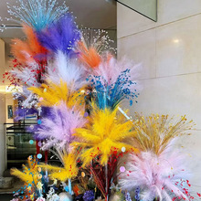 20头烟花树孔雀草DIY商场婚庆路引仿真插花凤尾叶龙须草飞凌草