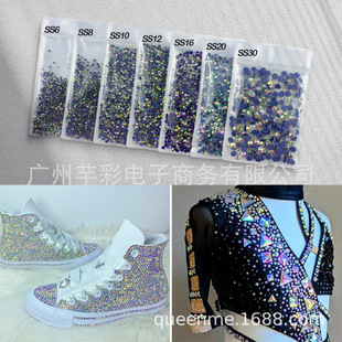 2880 pieces of imitation Austrian diamond average hot melt adhesive hot drilling white AB rubber bottom glass drill DIY clothing accessories rhinestone jewelry