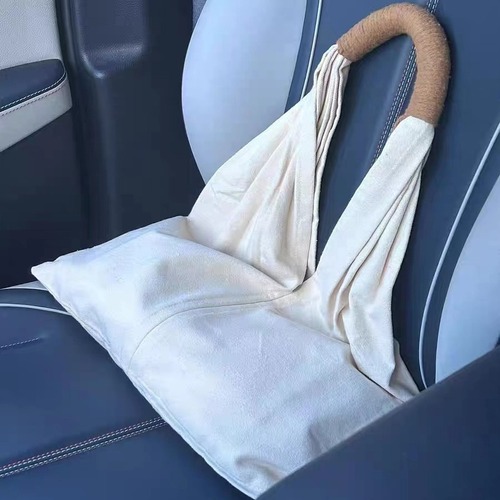 Summer simple solid color artistic canvas bag for women 2024 niche handbag casual cloth bag bag large capacity tote bag