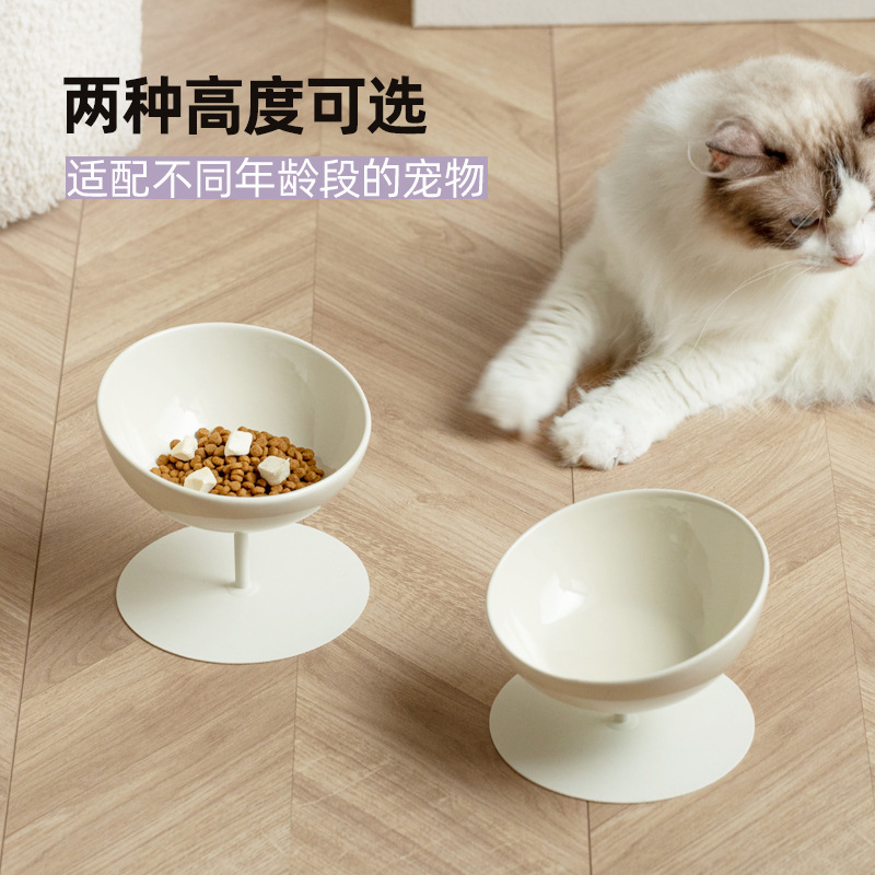 陶瓷高脚猫咪斜口碗护颈防打翻粮食饮水碗狗食盆宠物用品出口跨境|undefined