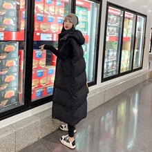 羽绒棉马甲女长款过膝秋冬韩版外穿收腰加厚坎肩背心马夹外套