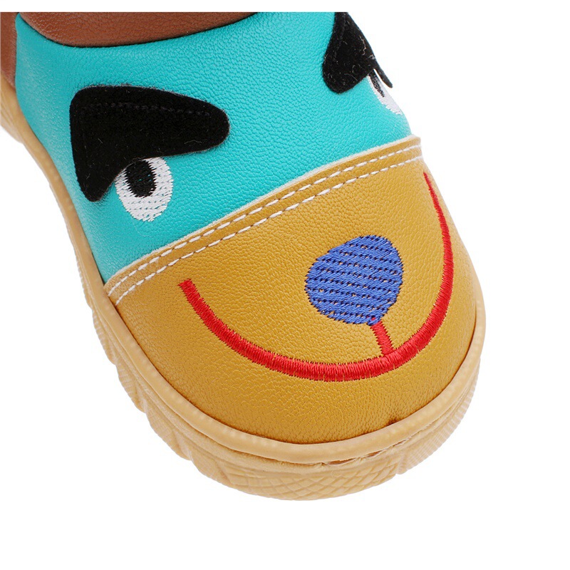 Cross-Border Girls' and Boys' Pu Warm E-Commerce Boots, Winter Amazon Slippers, Online Stitched Snow Boots, Cute Leather Sides