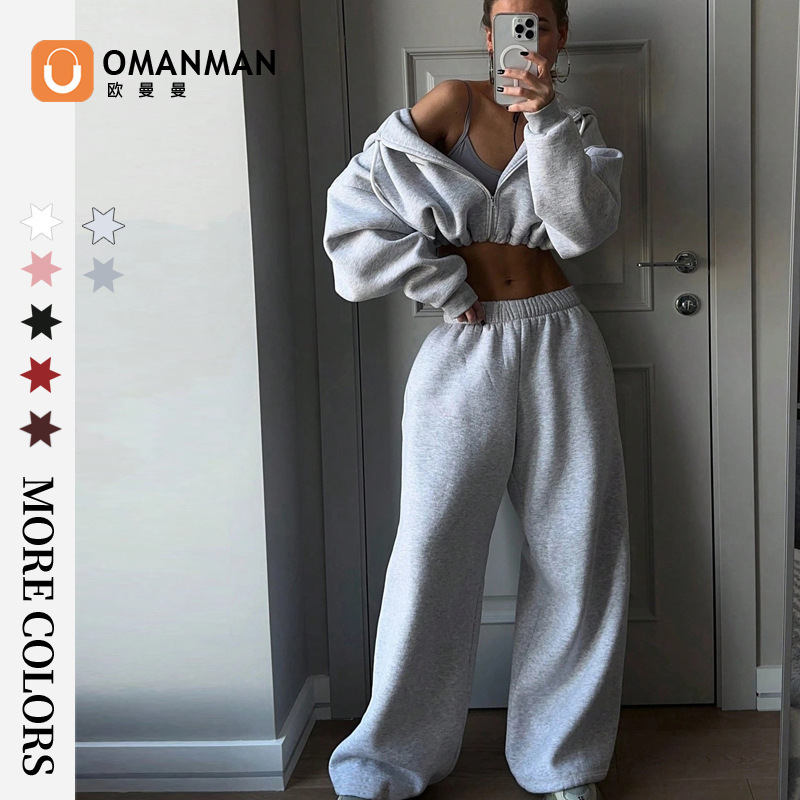 2026 Autumn and Winter New Amazon European and American Foreign Trade Women's Fashion Long-Sleeved Sports Casual Sweatshirt Set Two-Piece Set 2026 Autumn and Winter New Amazon European and American Foreign Trade Women's Fashion Long-Sleeved Sports Casual Sweatshirt Set Two-Piece Set