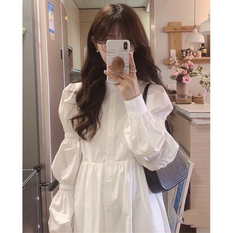 Outer Shirt dress Spring and Autumn New Design Sense A Shirt Long Dress Academy Style Instagram Baby Dress Age Reduction Outer Shirt dress Spring and Autumn New Design Sense A Shirt Long Dress Academy Style Instagram Baby Dress Age Reduction