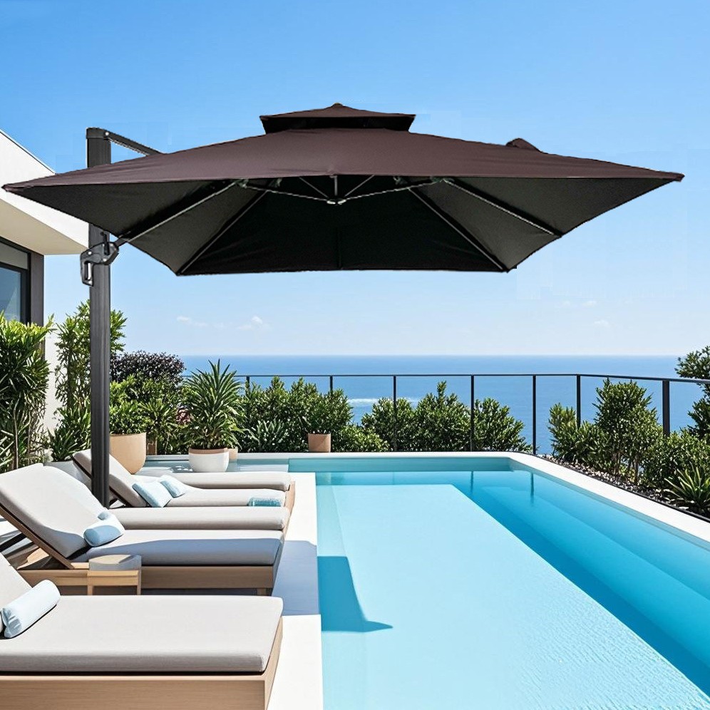 Sombrillas para exteriores, patios de villas, jardines, ocio, balcones de casa, protección solar e impermeabilización, cafeterías, venta al por mayor de sombrillas romanas