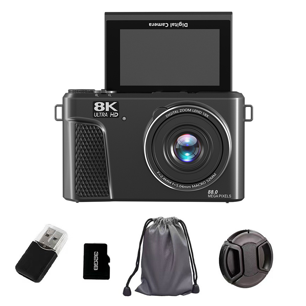 Nuevas cámaras digitales transfronterizas de 8k micro-single 3 pulgadas de pantalla de flip party estudiantil selfie cámara wifi CCD HD