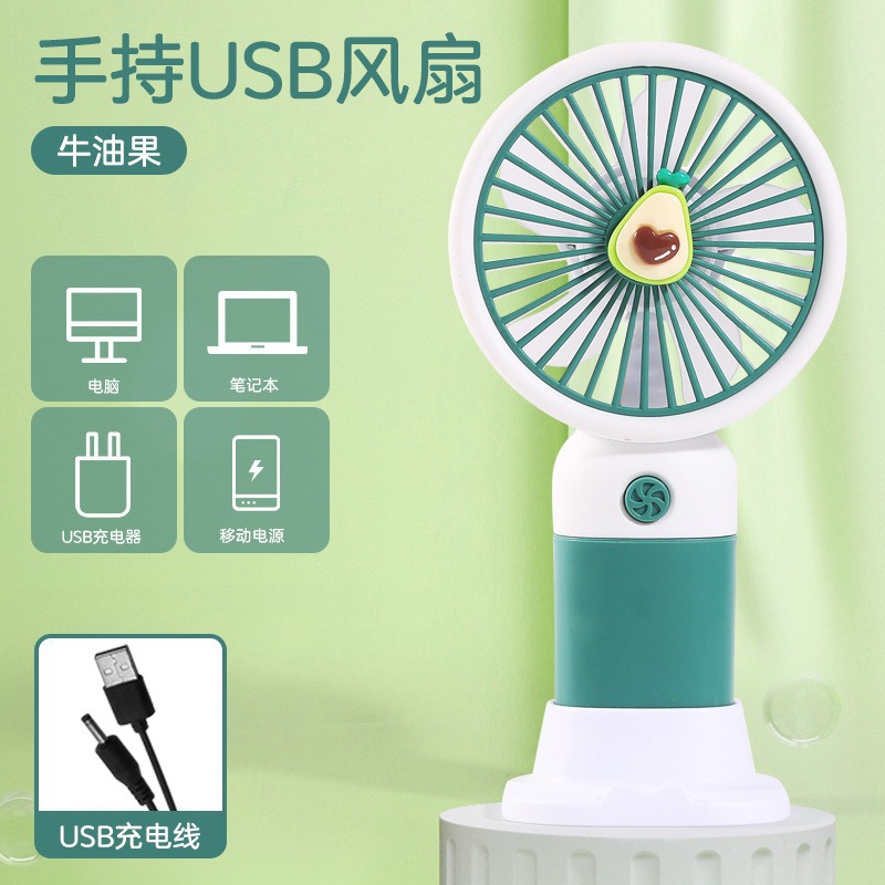 Mini Ventilador Portátil de Mano de Plástico Recargable USB Silencioso para Escritorio