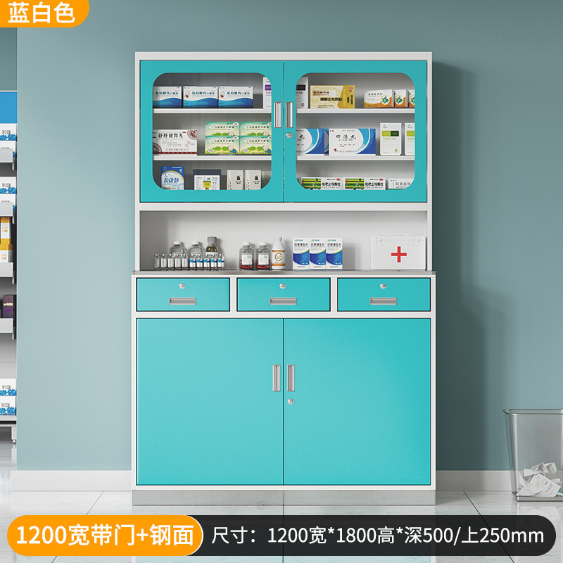 1200 wide blue with door (stainless steel countertop)