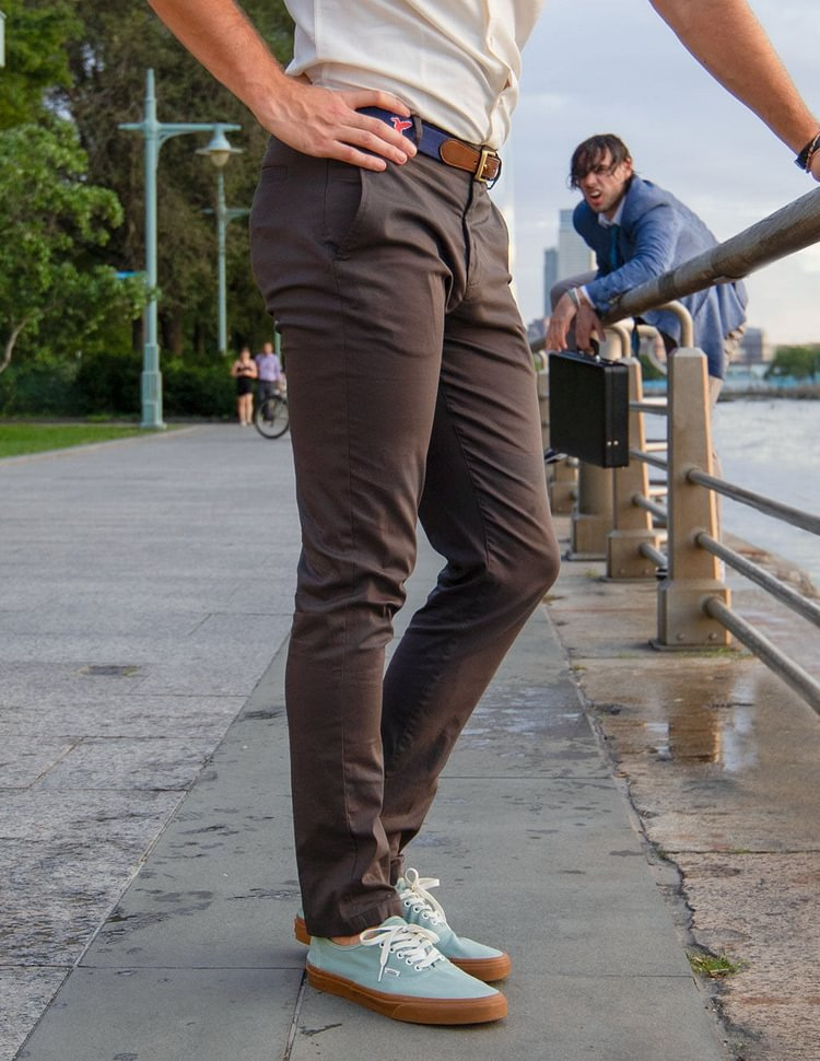 Nouveau décontracté pour hommes, pantalon d'affaires pour hommes de style automne, pantalon long en coton pur à haute élasticité en sergé tube droit_voghion.com