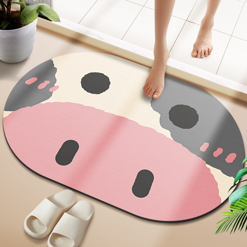 Lindo baño alfombra de piso de barro de diatomeas antideslizante de secado rápido absorbente estera suave Baño Cocina inodoro estera del pie