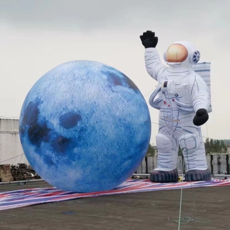 PVC充气星球闭气八大行星发光月球月亮模型商场婚礼海溢气模厂家