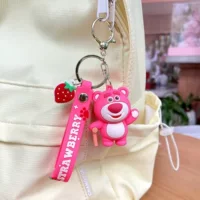 Новый клубничный медведь брелок милый мягкий клей кукла школьная сумка подвеска пара брелок ювелирные изделия оптом