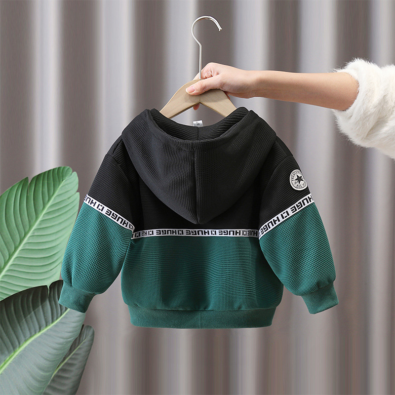 7655 chaquetas de primavera para niños, chicos guapos usan rompevientos con capucha 2025 nueva chaqueta a juego de colores de primavera y otoño