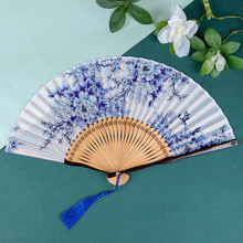 中国风女式扇子绢扇樱花和风工艺古风折叠小扇女扇