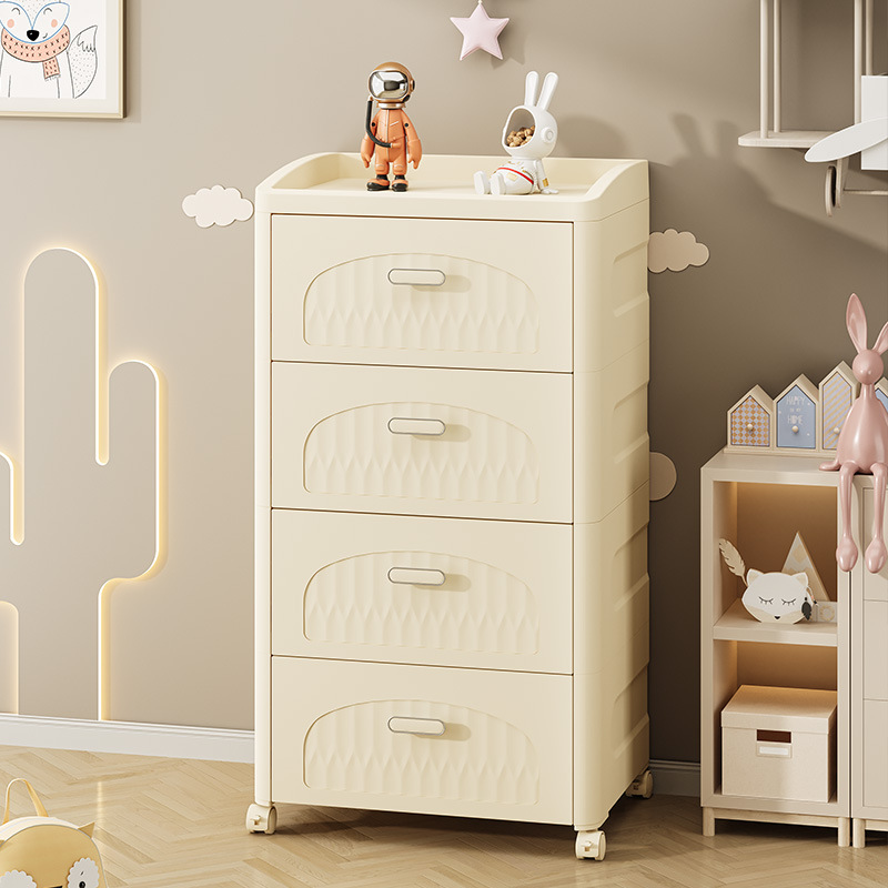 Movable bedside table installation-free baby simple wardrobe storage cabinet drawer-type living room snack toy storage cabinet