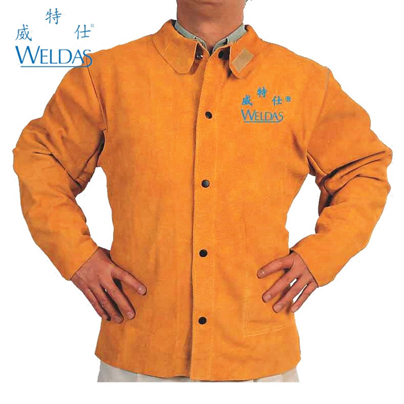 威特仕44-2130牛皮焊工服防火线阻燃耐高温电焊服耐磨烧焊打磨服
