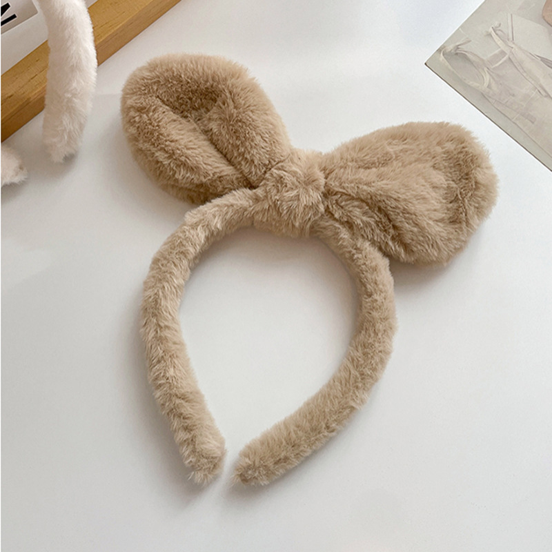 Internet celebridad mismo estilo orejas de conejo diadema Corea del Sur internet celebridad linda muñeca de dibujos animados horquilla diadema de felpa lavado de cara banda de pelo