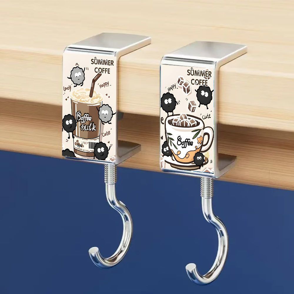 gancho de bolsas de carbón de dibujos animados para estudiantes de escritorio fuerte portante sin perforación móvil sin clavos gancho general portátil