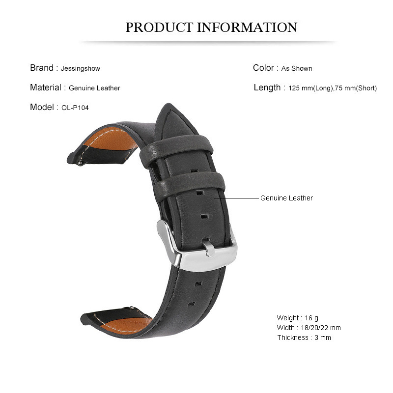 Oil Tanned Leather 22mm 20mm 18mm Watchband Quick Release