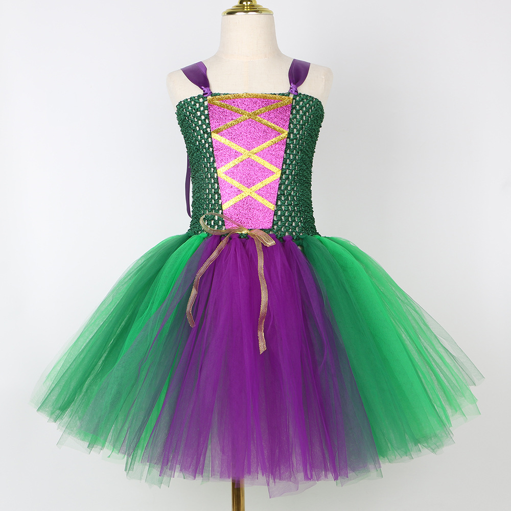 Kid's Clothing children's clothing children's Halloween witch costumes Witch is also crazy role playing mesh tulle skirt_voghion.com