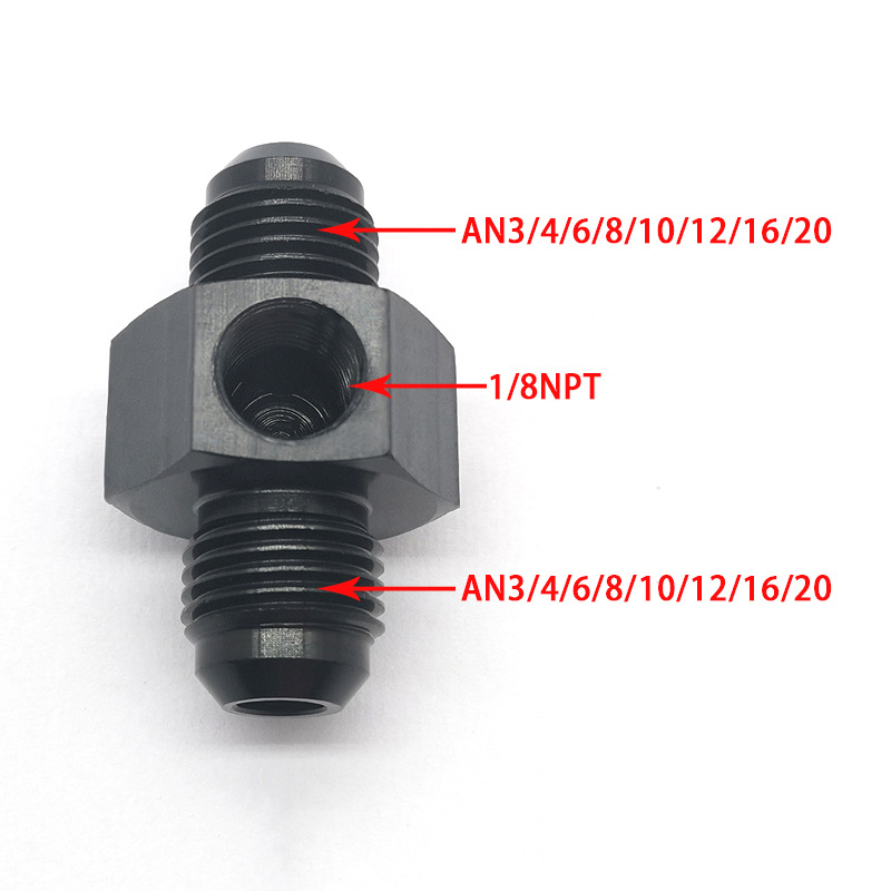 Piezas de automóvil Enfriador de aceite de aleación de aluminio Convertidor de tubo de aceite Conector de alambre Conector de alambre AN3-AN12 a rosca 1/8NPT