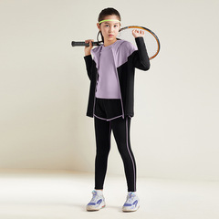 2025 新しい子供のスポーツとレジャースーツタイツトレーニングフィットネス服ベースレイヤーバスケットボール速乾性服女の子