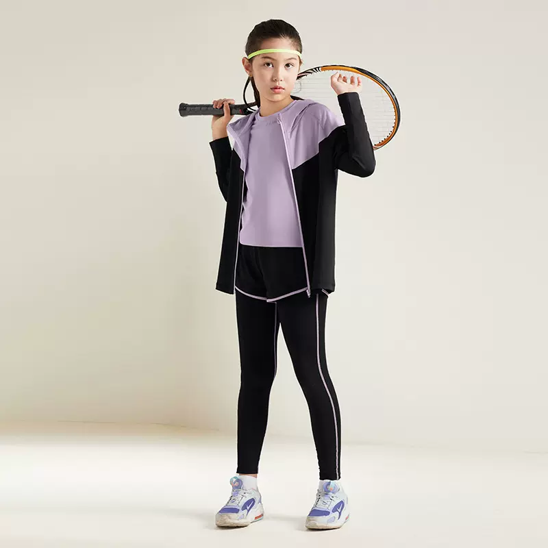 2025新款儿童运动休闲套装紧身衣训练健身服打底服篮球速干衣女童