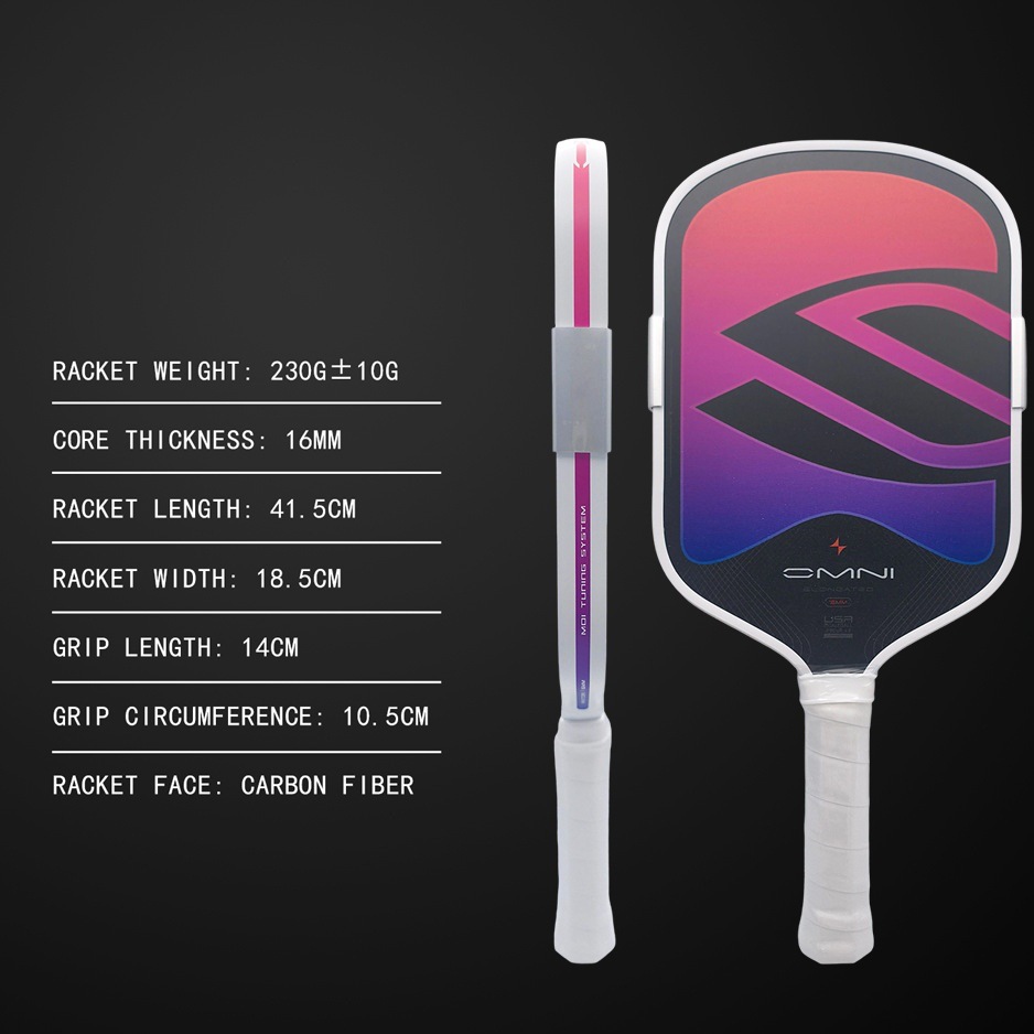 Pickleball Racket Carbon Fiber T700 Matte Surface Heat-Pressed One-Piece Professional Competition-Grade Control Racket