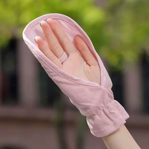 Thin Breathable Sun Protection Gloves Women's Summer Short Driving Loose UV Protection Sunshade Outdoor Riding Finger
