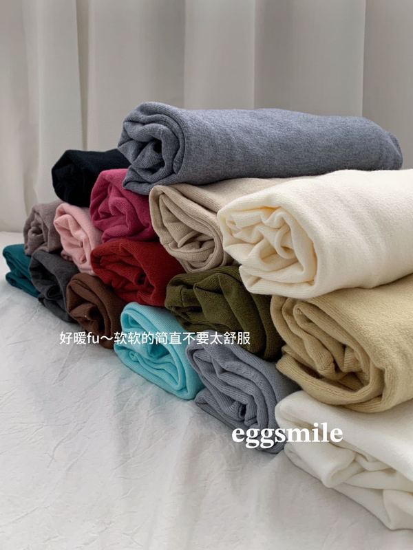 eggsmile16色韩风卷边纸片人针织衫秋冬新款纯色卷边半高领打底衫|undefined