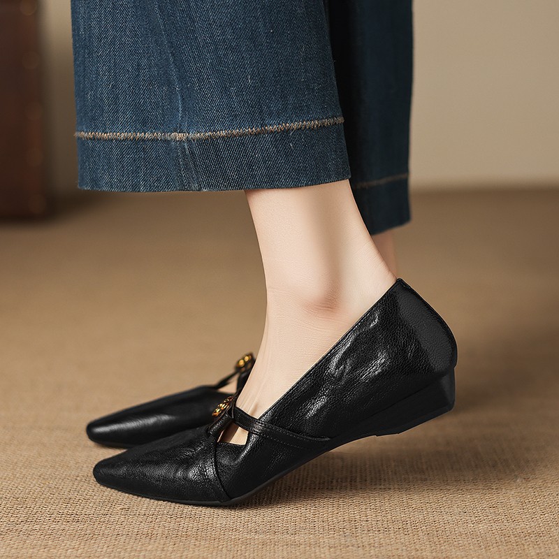 2026 primavera y verano nueva moda versátil puntiagudos zapatos Lefour zapatos de mujer superficial zapatos de trabajo de suela suave