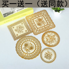 PVC歐式燙金杯墊KTV酒吧煙灰缸墊西餐圓形盤墊茶杯墊子布藝花瓶墊