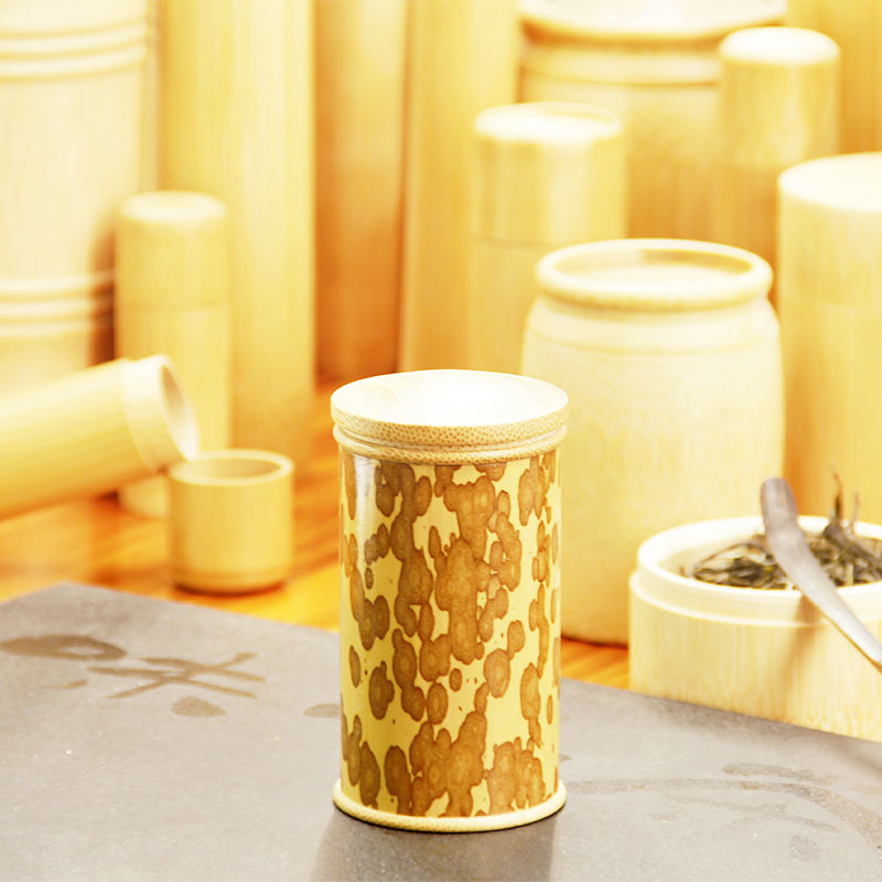 ポータブル茶葉缶密封缶旅行元生態竹製貯蔵缶茶缶彫刻茶桶特色竹工芸品|undefined