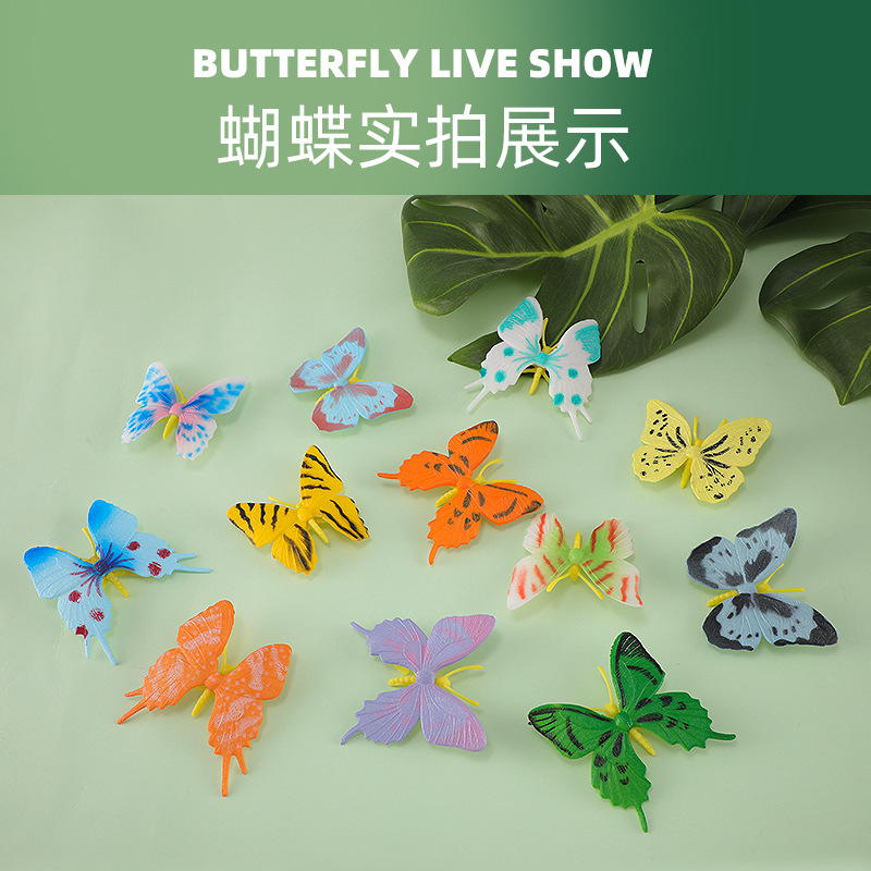 Simulation Insect Toy 12 Butterfly Model Set, Amazon Style Children's Educational Toy, One-Time Shipping