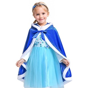 Christmas Short Children's Shawl Single Layer Hooded Halloween Cloak Cosplay Stage Performance Costume Accessories