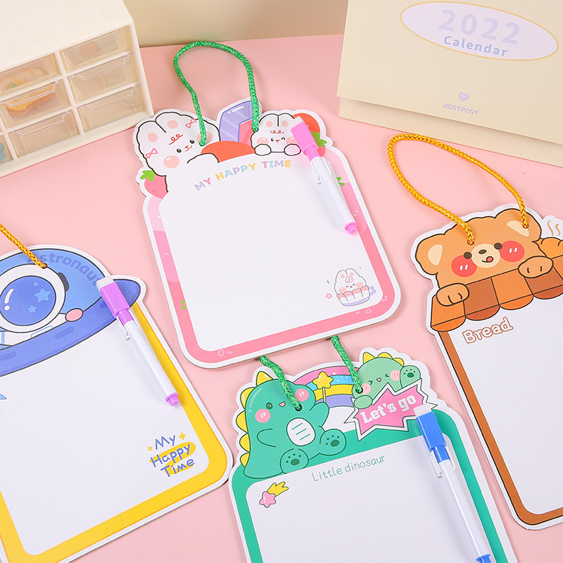Cartoon double-sided erasable drawing board kindergarten children's painting graffiti small whiteboard kindergarten early education message writing board
