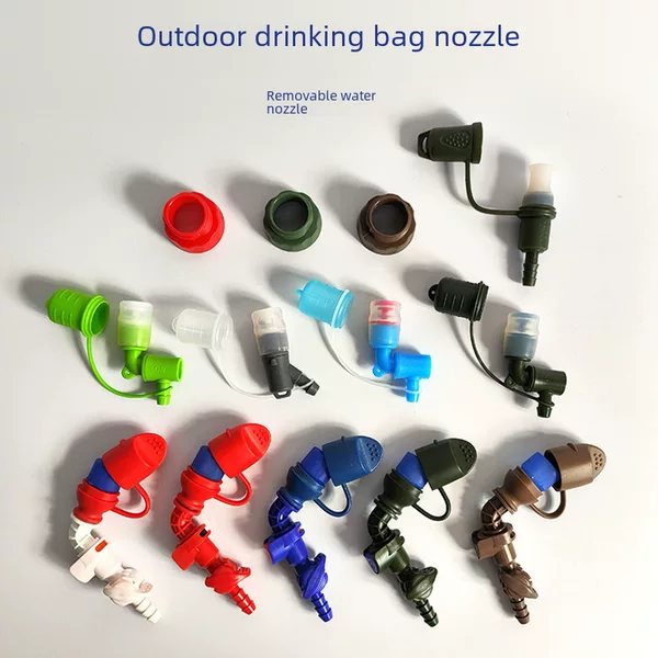 Outdoor drinking bag 135 degrees with rotating switch silicone water nozzle water bag gray water nozzle multiple multi-color
