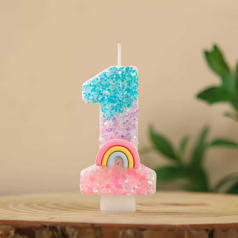 創意0-9デジタルキャンドルdiy虹誕生日ケーキ装飾アマゾン速売通クロスボーダー電気商供給源|undefined