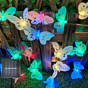 LED solar string light fiber optic butterfly solar floor light grass Christmas holiday courtyard garden decorative lights